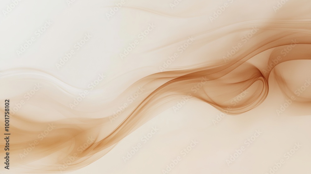 Poster Swirling steam gracefully rises from an invisible coffee cup, creating an abstract and warm atmosphere in a serene setting. Generative AI