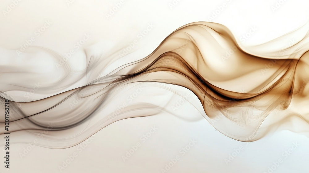 Poster abstract swirling steam rises elegantly from an invisible coffee cup, creating a tranquil atmosphere