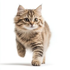 Cat kitten in motion pose transparent background
