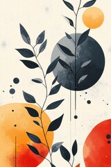 botanical geometry, elegant blend of geometric shapes and botanical elements in a chic color scheme create a professional backdrop for corporate use
