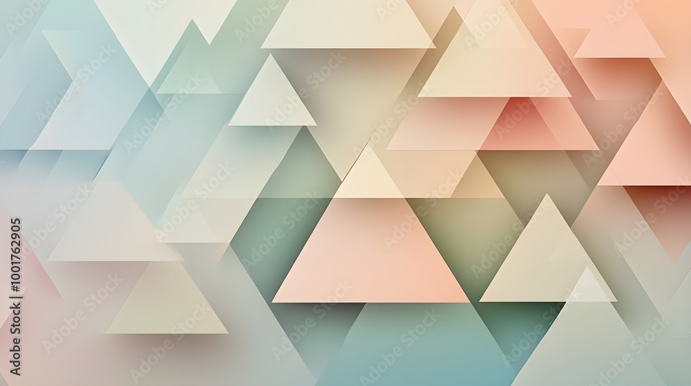 Canvas Prints abstract collection of triangular shapes in soft colors