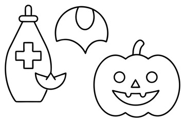 Halloween icons set.Halloween icons line art collection.This is an editable vector file.