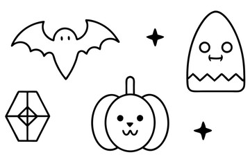 Halloween icons set.Halloween icons line art collection.This is an editable vector file.