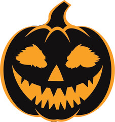 Fototapeta premium Halloween Pumpkin Flat Vector Icon