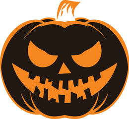 Fototapeta premium Halloween Pumpkin Flat Vector Icon