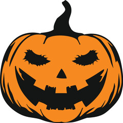 Fototapeta premium Halloween Pumpkin Flat Vector Icon