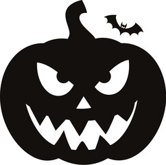 Naklejka premium Halloween Pumpkin Flat Vector Icon