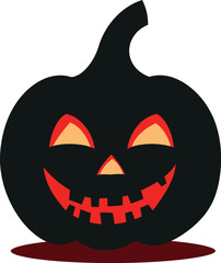 Naklejka premium Halloween Pumpkin Flat Vector Icon