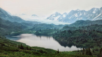 Alaska Landscape. Lake view in Denali National Park