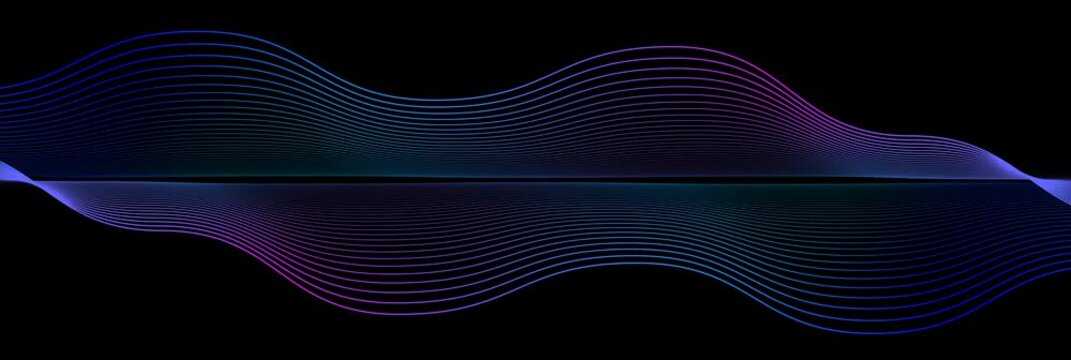 curved wavy lines tech futuristic motion background. dynamic abstract line waving loop line. Metaverse Abstract Seamless wave abstract lines stream 4K background loop