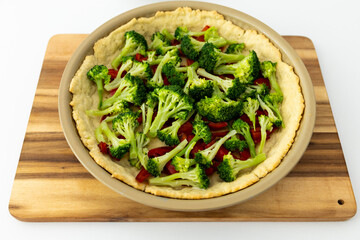 broccoli and chicken quiche. healthy food