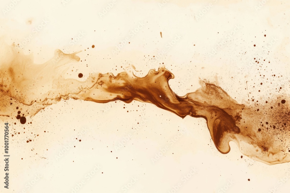 Fototapete abstract background of colorful coffee stains and splashes resembling fluid art created by spilled c