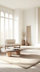 Fototapeta premium Airy and Minimalist Living Room Design Concept