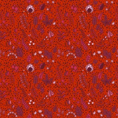 Autumn floral seamless leaves pattern for wrapping paper and fabrics