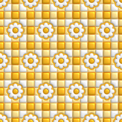 3D Inflated Puffy Buffalo plaid pattern. Seamless Tileable Pattern. Endless texture for wallpaper, packaging, wrapping paper and etc.