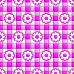 3D Inflated Puffy Buffalo plaid pattern. Seamless Tileable Pattern. Endless texture for wallpaper, packaging, wrapping paper and etc.