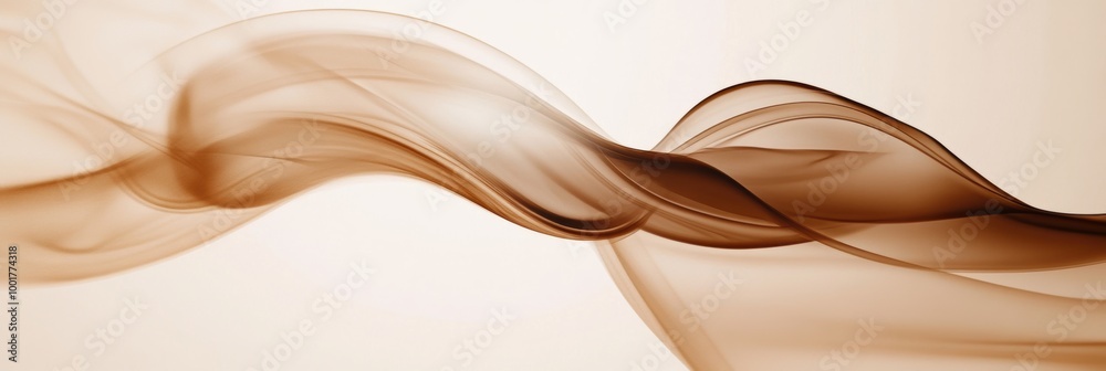 Poster Abstract swirling steam rises gracefully as if from an invisible coffee cup, creating a soft, flowing atmosphere. Generative AI