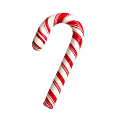 Fototapeta premium Red and white striped candy cane. on transparent background.