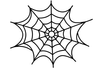 Spider Web Collection. Halloween Trap Vector Cobweb Icon line Doodle Art Set Isolated on White