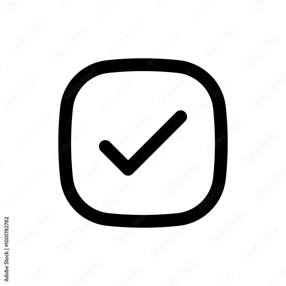 Poster check box icon with correct, accept checkmark icons tick box checked, check list square frame - checkbox symbol approved sign	
