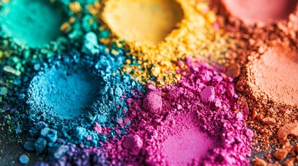 Fototapeta premium Vibrant powder pigments in an array of colors