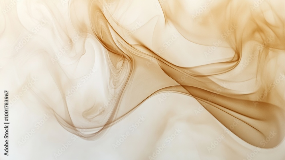 Poster swirling coffee steam rises gracefully from an unseen cup in a cozy kitchen, creating an inviting an