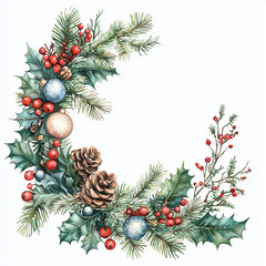 christmas wreath with ribbon