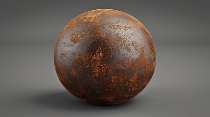 Fototapeta premium A perfectly round chocolate truffle dusted with cocoa powder, isolated on a blank background, emphasizing its smooth