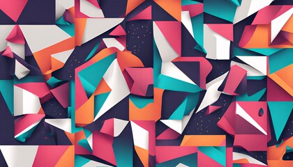 3D render colorful geometric shapes, concept Art, background, 3d illustration