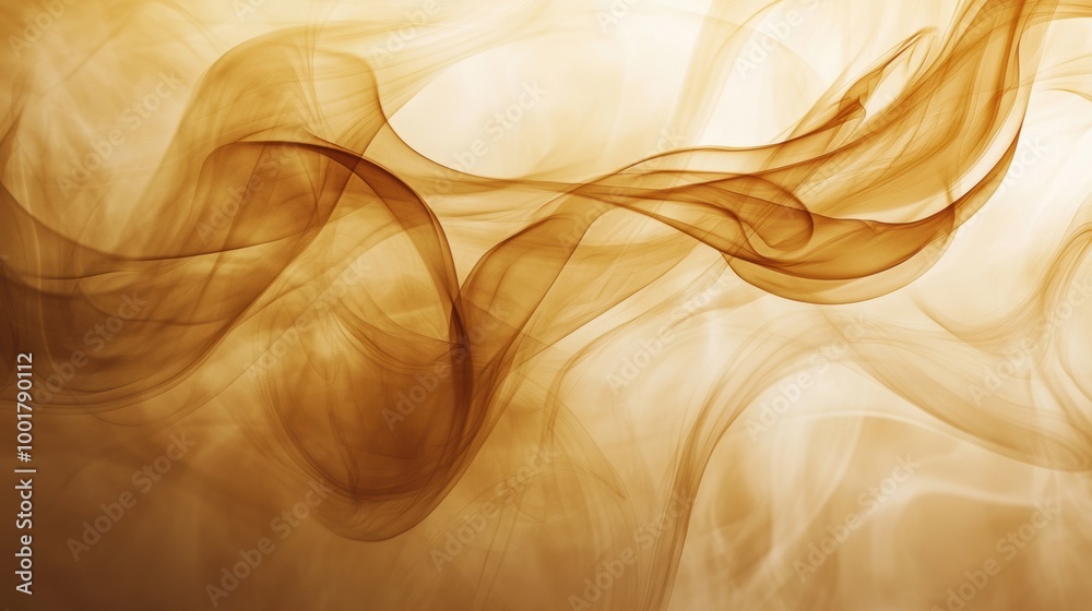 Poster Abstract swirling patterns of smoke-like tones combined with rich coffee hues create a captivating visual experience. Generative AI