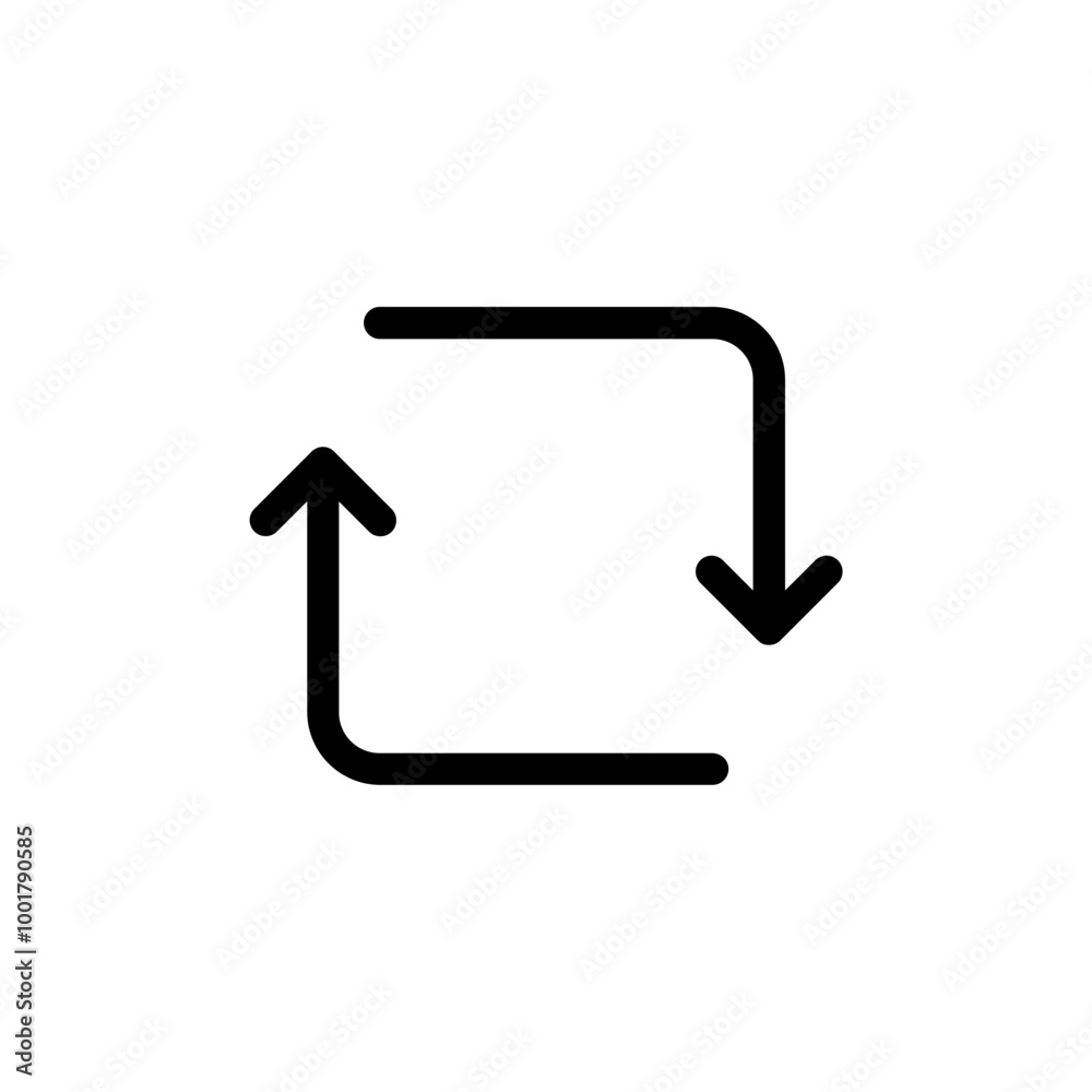 Poster Refresh icon, sync repeat and reload arrow icon symbol convert button sign	
