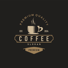 vintage retro design logo coffee bean drink simple concept illustration template