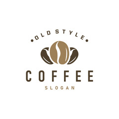 vintage retro design logo coffee bean drink simple concept illustration template