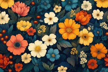 floral healing wallpaper, wallpaper features sacred healing plants and flowers in an ayurvedic-inspired floral motif, representing rejuvenation and harmony