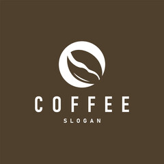 vintage retro design logo coffee bean drink simple concept illustration template