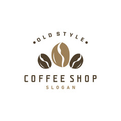 vintage retro design logo coffee bean drink simple concept illustration template