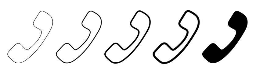 Ringing phone icon. Handset with waves, icon, symbol. Vector illustration.