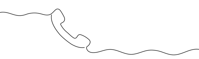 Continuous lines telephone space for text. Telephone handset