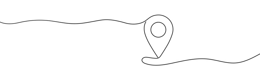 Doodle map pin icon. Location hand drawn vector icon.
