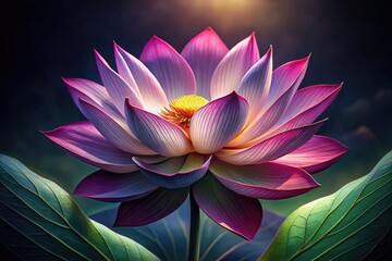 Elegant Stylized Lotus Flower Design in Vibrant Colors for Artistic and Decorative Purposes