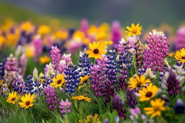 Obraz premium The Klickitat Valley, Goldendale, Washington State, Fields of Flowers