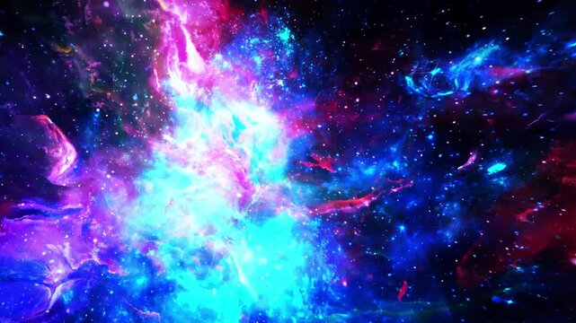 glowing color space nebula particle background