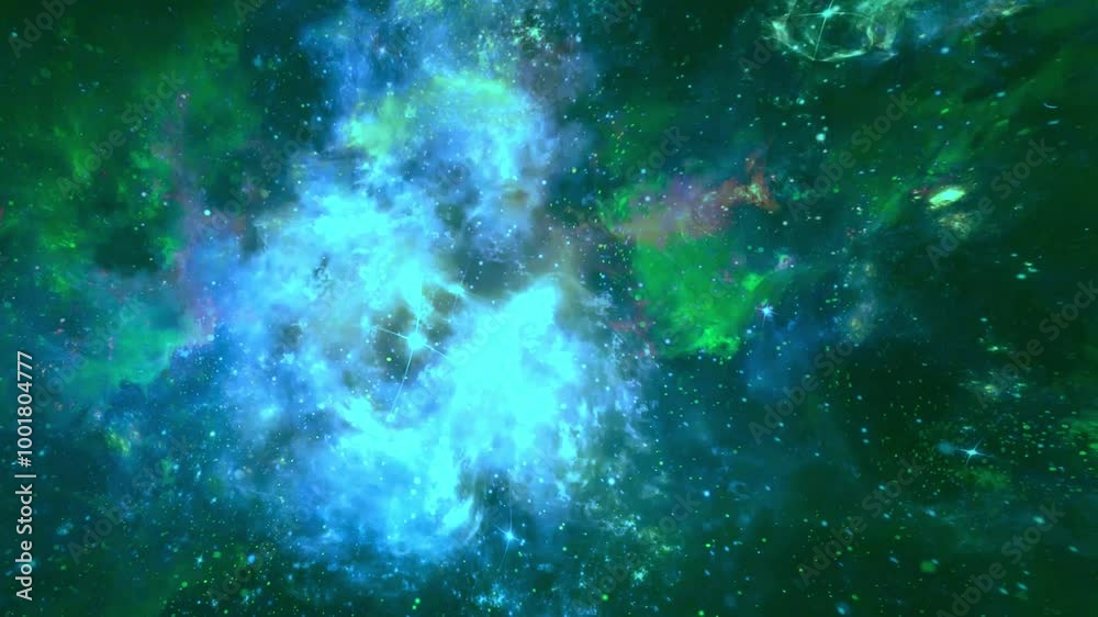 Wall mural glowing color space nebula particle background