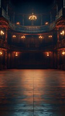 Obraz premium Theater stage glowing softly with dim lighting festival mood captured beautifully picture