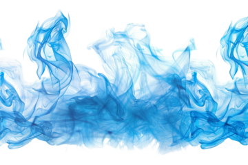 Transparent Blue Smoke Swirls: An Abstract Watercolor Painting