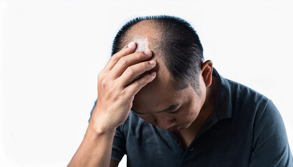 Fototapeta premium Hair loss, baldness, thinning scalp
