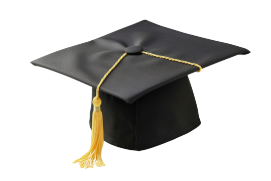 Transparent Black Graduation Cap with Gold Tassel: A Symbol of Academic Achievement