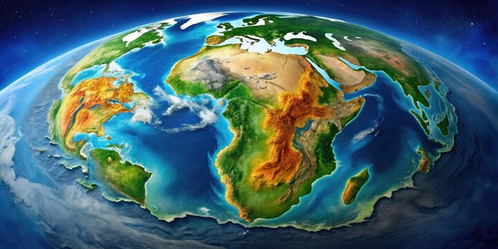 Geological illustration of the supercontinent Pangea during the late Paleozoic and early Mesozoic eras
