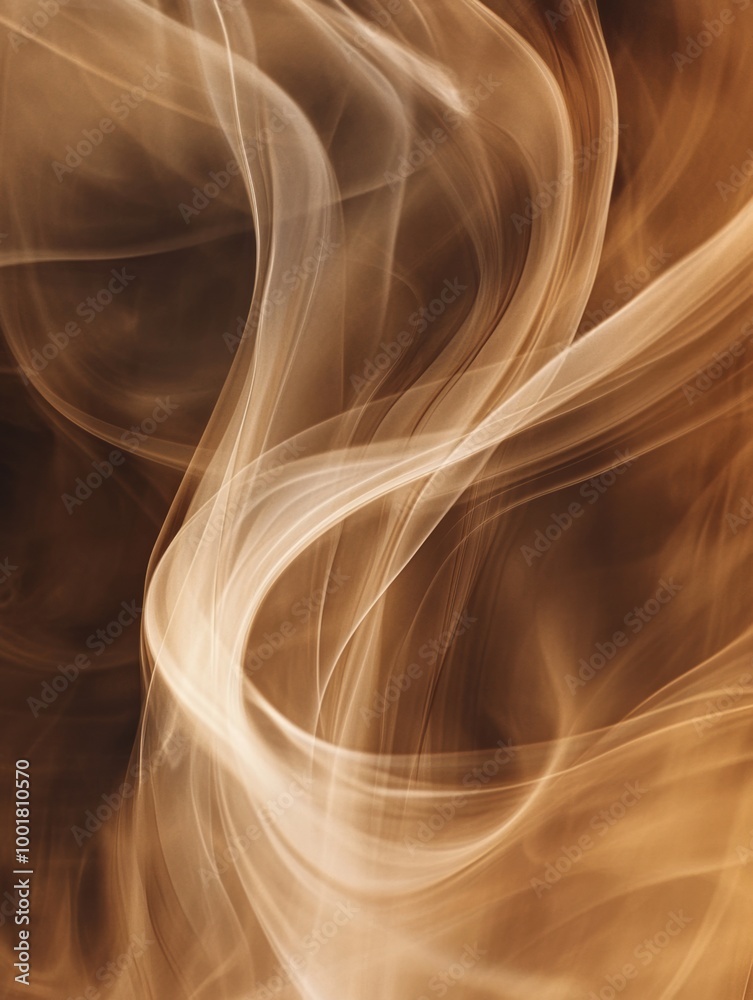 Aufkleber Swirling patterns of abstract smoke entwined with rich coffee tones creating a mesmerizing visual experience. Generative AI