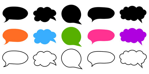 Quote frame, speech bubble set, vector illustration.